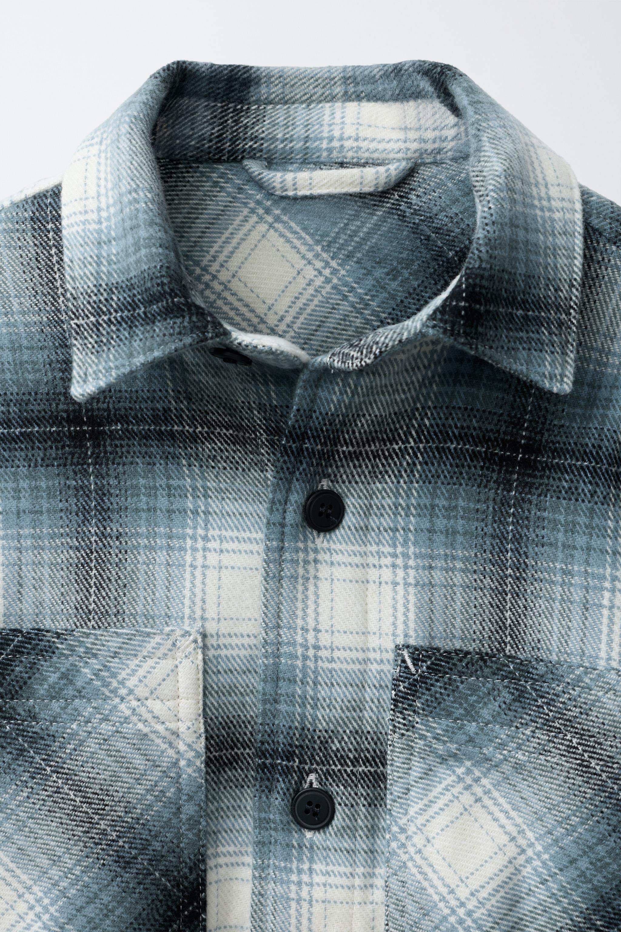 PLAID OVERSHIRT WITH LABEL